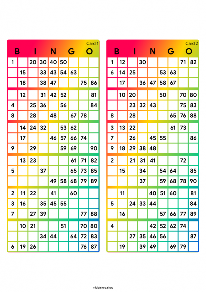 Free Authentic UK 90-Ball Bingo Tickets Generated to Traditional Hall Standards